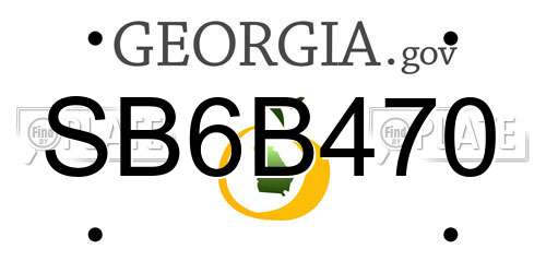 SB6B470 Georgia License Plate