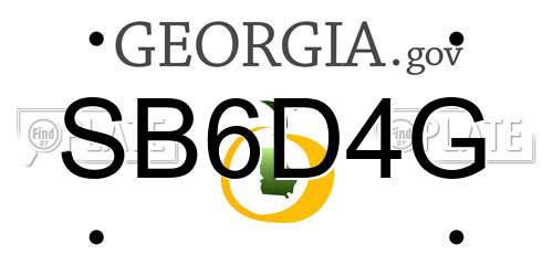 SB6D4G Georgia License Plate