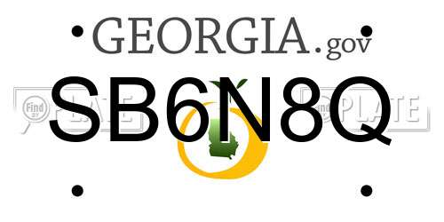 SB6N8Q Georgia License Plate
