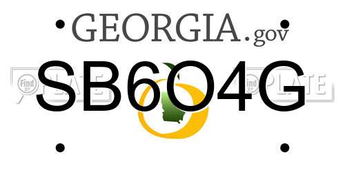 SB6O4G Georgia License Plate