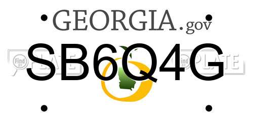 SB6Q4G Georgia License Plate