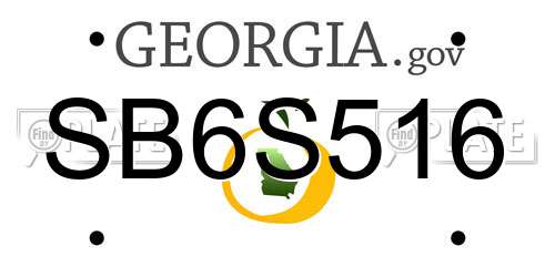 SB6S516 Georgia License Plate