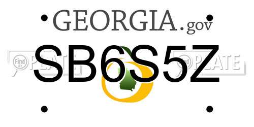 SB6S5Z Georgia License Plate