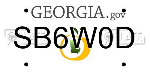 SB6W0D Georgia License Plate