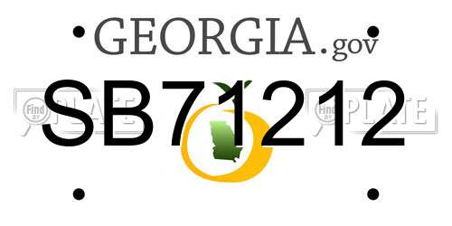 SB71212 Georgia License Plate