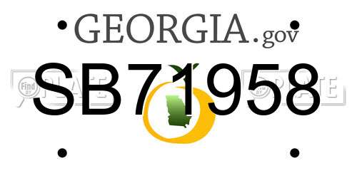 SB71958 Georgia License Plate
