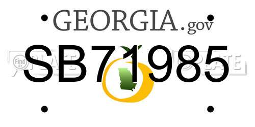 SB71985 Georgia License Plate