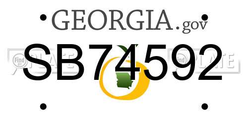 SB74592 Georgia License Plate