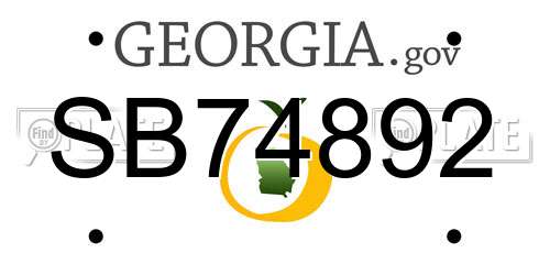 SB74892 Georgia License Plate