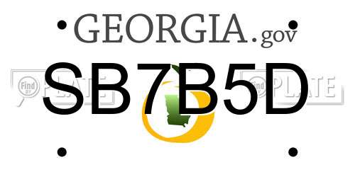 SB7B5D Georgia License Plate