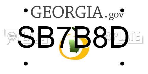 SB7B8D Georgia License Plate