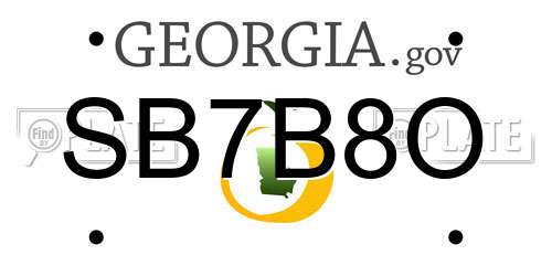 SB7B8O Georgia License Plate