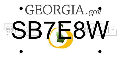 SB7E8W Georgia License Plate