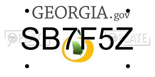 SB7F5Z Georgia License Plate