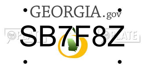 SB7F8Z Georgia License Plate