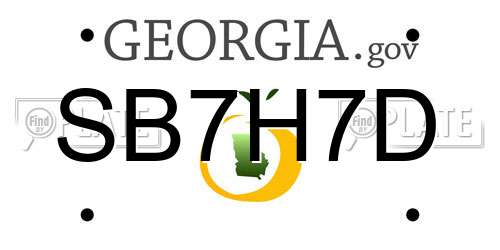 SB7H7D Georgia License Plate