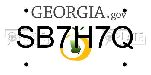 SB7H7Q Georgia License Plate