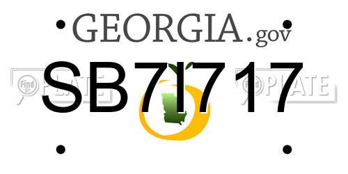 SB7I717 Georgia License Plate