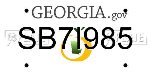 SB7I985 Georgia License Plate