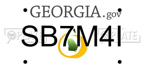 SB7M4I Georgia License Plate