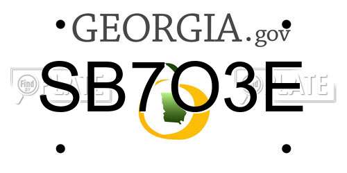 SB7O3E Georgia License Plate