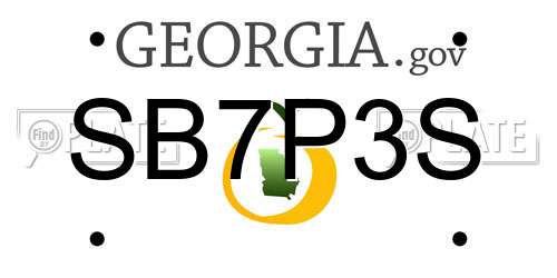 SB7P3S Georgia License Plate