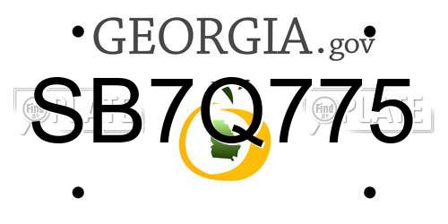 SB7Q775 Georgia License Plate
