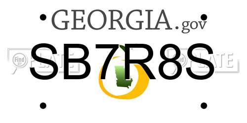 SB7R8S Georgia License Plate