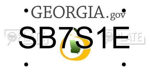 SB7S1E Georgia License Plate