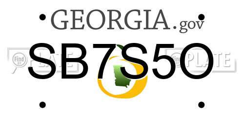 SB7S5O Georgia License Plate