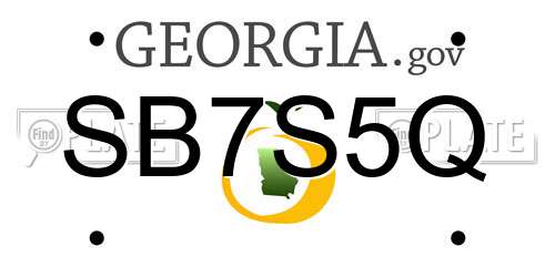 SB7S5Q Georgia License Plate