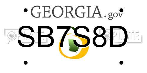 SB7S8D Georgia License Plate
