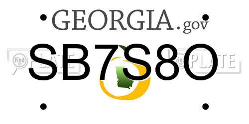 SB7S8O Georgia License Plate