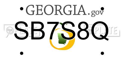 SB7S8Q Georgia License Plate