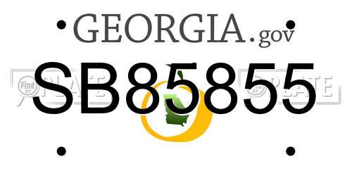 SB85855 Georgia License Plate
