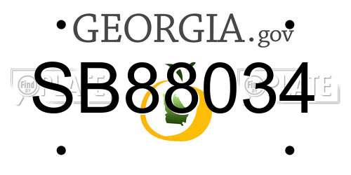 SB88034 Georgia License Plate