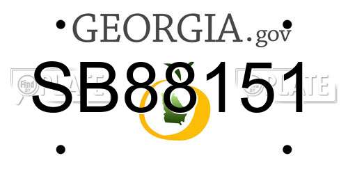 SB88151 Georgia License Plate