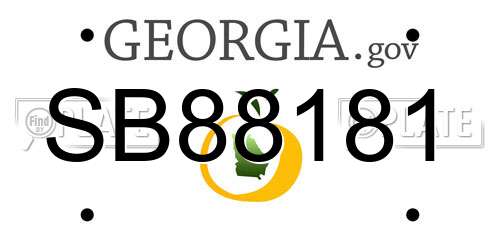 SB88181 Georgia License Plate