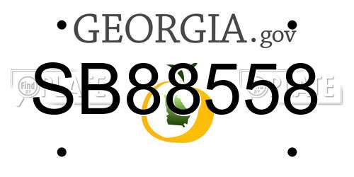 SB88558 Georgia License Plate