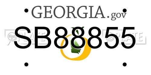 SB88855 Georgia License Plate