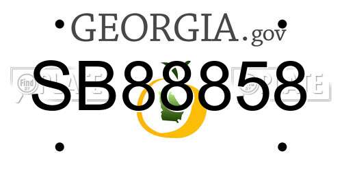SB88858 Georgia License Plate