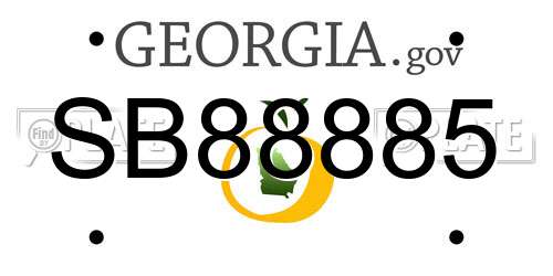 SB88885 Georgia License Plate