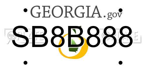 SB8B888 Georgia License Plate