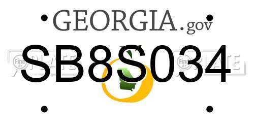 SB8S034 Georgia License Plate