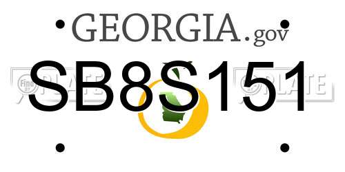 SB8S151 Georgia License Plate
