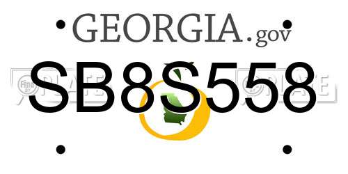 SB8S558 Georgia License Plate
