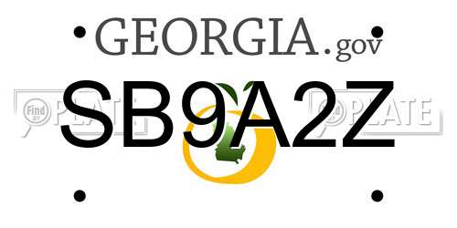 SB9A2Z Georgia License Plate