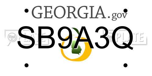 SB9A3Q Georgia License Plate
