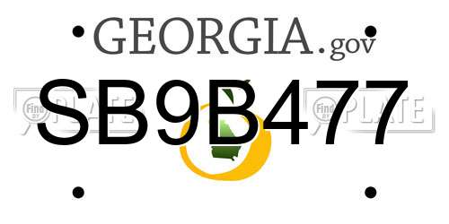 SB9B477 Georgia License Plate