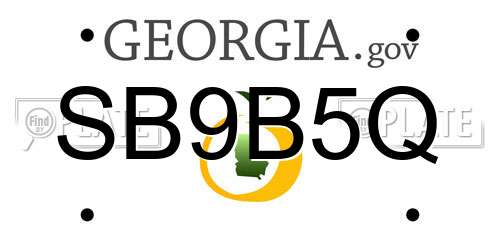 SB9B5Q Georgia License Plate